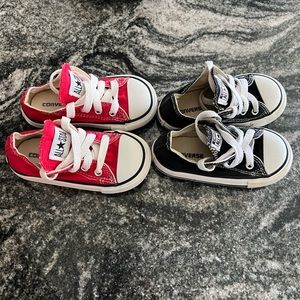 2 pair Converse toddler size 6
